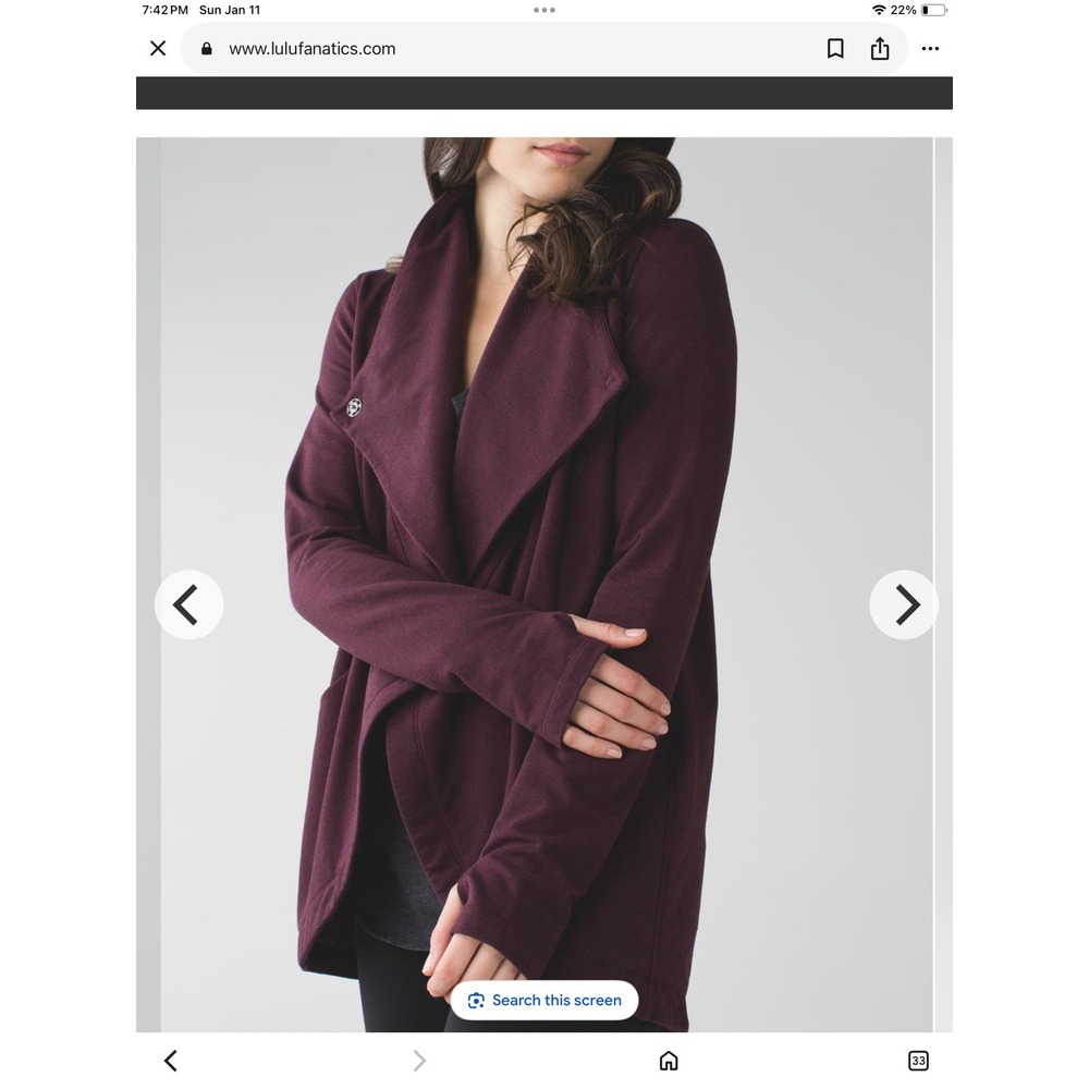 LULULEMON THAT'S A WRAP JACKET IN HEATHERED BORDEAUX DRAMA‎